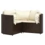 Set muebles de jardín 4 piezas y cojines ratán sintético marrón de vidaXL, Conjuntos de jardín - Ref: Foro24-319760, Precio: ...