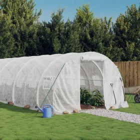 Greenhouse with white steel structure 18 m² 6x3x2 m by vidaXL, Greenhouses - Ref: Foro24-3188051, Price: 261,92 €, Discount: %