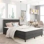 Box spring bed dark gray fabric 160x200 m by vidaXL, Beds and slatted bases - Ref: Foro24-3054709, Price: 631,68 €, Discount: %