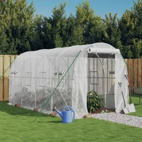 Greenhouse with white steel structure 8 m² 4x2x2 m by vidaXL, Greenhouses - Ref: Foro24-3188028, Price: 147,87 €, Discount: %