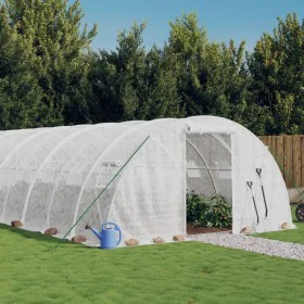 Gewächshaus mit weißer Stahlkonstruktion 72 m² 18x4x2 m von vidaXL, Gewächshäuser - Ref: Foro24-3188079, Preis: 821,89 €, Rab...