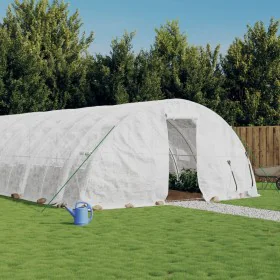 Invernadero con estructura de acero blanco 30 m² 6x5x2,3 m de vidaXL, Invernaderos - Ref: Foro24-3188095, Precio: 331,69 €, D...
