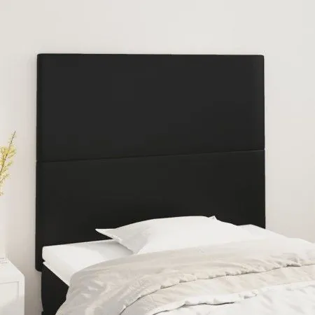 Cabeceros 2 unidades de cuero sintético negro 100x5x78/88 cm de vidaXL, Cabeceros y pies de cama - Ref: Foro24-3116136, Preci...