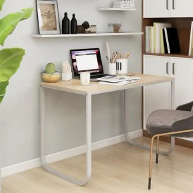 Escritorio de ordenador madera de ingeniería blanco y roble de vidaXL, Escritorios - Ref: Foro24-30202, Precio: 110,36 €, Des...