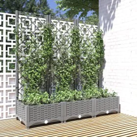 Jardinera con enrejado PP gris claro 120x40x121,5 cm de vidaXL, Maceteros y jardineras - Ref: Foro24-153273, Precio: 92,81 €,...
