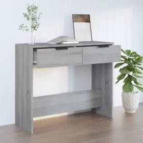 Sonoma gray plywood console table 90x36x75 cm by vidaXL, Side tables - Ref: Foro24-817073, Price: 53,35 €, Discount: %