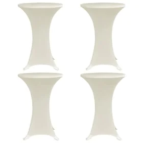 Mantel elástico para mesa alta 4 unidades color crema Ø60 cm de vidaXL, Fundas - Ref: Foro24-279074, Precio: 41,72 €, Descuen...