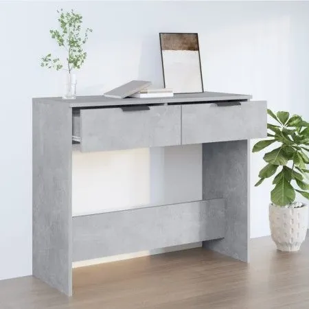 Mesa consola de madera contrachapada gris hormigón 90x36x75 cm de vidaXL, Mesas auxiliares - Ref: Foro24-811335, Precio: 44,4...