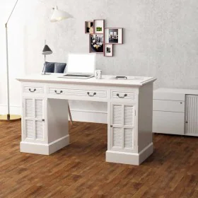 Escritorio de pedestal doble blanco 140x48x80 cm de vidaXL, Escritorios - Ref: Foro24-244370, Precio: 480,62 €, Descuento: %