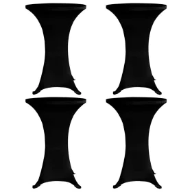 Mantel elástico para mesa alta 4 unidades negro Ø60 cm de vidaXL, Fundas - Ref: Foro24-279071, Precio: 45,21 €, Descuento: %