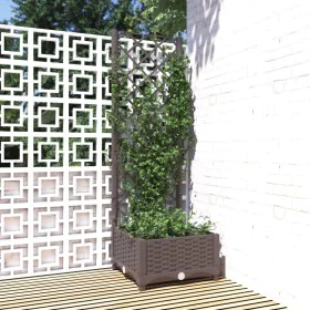 Jardinera con enrejado PP marrón 40x40x121,5 cm de vidaXL, Maceteros y jardineras - Ref: Foro24-318258, Precio: 44,50 €, Desc...