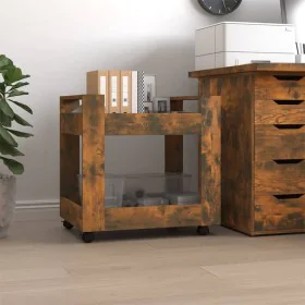 Carrito de escritorio contrachapada roble ahumado 60x45x60 cm de vidaXL, Carros e islas - Ref: Foro24-816605, Precio: 41,71 €...