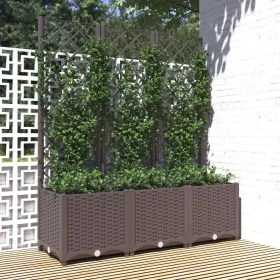 Jardinera con enrejado PP marrón 120x40x136 cm de vidaXL, Maceteros y jardineras - Ref: Foro24-318263, Precio: 127,50 €, Desc...
