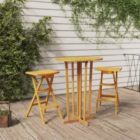 Mesa de bar plegable madera maciza de teca 90x65x105 cm de vidaXL, Mesas de jardín - Ref: Foro24-319149, Precio: 209,63 €, De...