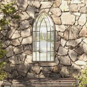 Espejo de jardín arena hierro para exterior 100x45 cm de vidaXL, Espejos - Ref: Foro24-318353, Precio: 109,24 €, Descuento: %