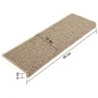 Alfombrilla autoadhesiva escalera sisal 15 uds beige 65x21x4 cm de vidaXL, Alfombrillas para escalones - Ref: Foro24-326890, ...