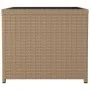 Mesita de ratán sintético beige y superficie de vidrio templado de vidaXL, Mesas de jardín - Ref: Foro24-319561, Precio: 51,7...