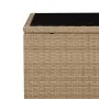 Mesita de ratán sintético beige y superficie de vidrio templado de vidaXL, Mesas de jardín - Ref: Foro24-319561, Precio: 51,7...