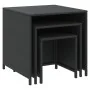 Mesas apilables 3 piezas ratán sintético negro de vidaXL, Mesas auxiliares - Ref: Foro24-319412, Precio: 78,06 €, Descuento: %
