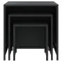 Mesas apilables 3 piezas ratán sintético negro de vidaXL, Mesas auxiliares - Ref: Foro24-319412, Precio: 78,06 €, Descuento: %