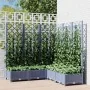 Jardinera con enrejado PP azul gris 120x120x121,5 cm de vidaXL, Maceteros y jardineras - Ref: Foro24-318256, Precio: 120,70 €...