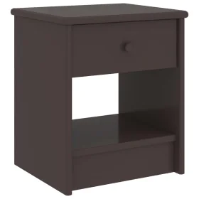 Mesitas de noche madera maciza de pino marrón oscuro 35x30x40cm de vidaXL, Mesitas de noche - Ref: Foro24-322224, Precio: 46,...