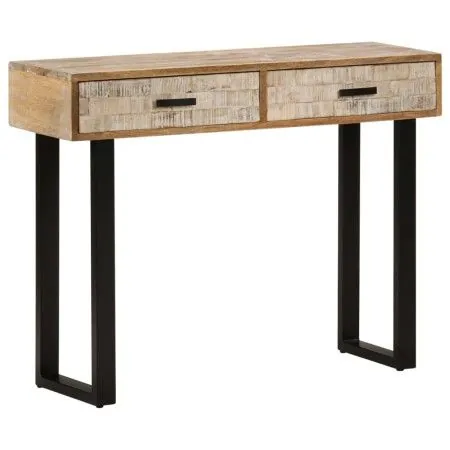 Mesa consola de madera maciza de mango 100x30x75 cm de vidaXL, Mesas auxiliares - Ref: Foro24-320823, Precio: 138,62 €, Descu...