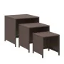 Mesas apilables 3 piezas ratán sintético marrón de vidaXL, Mesas auxiliares - Ref: Foro24-319413, Precio: 57,95 €, Descuento: %