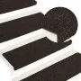 Alfombrilla de escaleras 15 uds tela punzonada marrón oscuro de vidaXL, Alfombrillas para escalones - Ref: Foro24-326187, Pre...