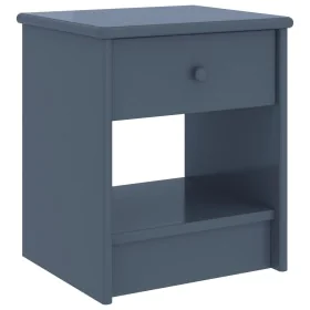Mesita de noche madera maciza de mango gris claro 35x30x40 cm de vidaXL, Mesitas de noche - Ref: Foro24-322225, Precio: 46,77...