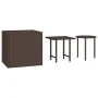 Set de mesas auxiliares 3 piezas ratán sintético marrón de vidaXL, Mesas auxiliares - Ref: Foro24-319387, Precio: 41,01 €, De...