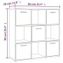 Estantería madera contrachapada gris sonoma 90x30x90cm de vidaXL, Librerías y estanterías - Ref: Foro24-815550, Precio: 90,10...