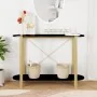 Mesa consola de madera contrachapada negro 110x38x75 cm de vidaXL, Mesas auxiliares - Ref: Foro24-345691, Precio: 72,06 €, De...