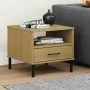 Mesita de noche patas de metal OSLO madera maciza pino marrón de vidaXL, Mesas auxiliares - Ref: Foro24-351030, Precio: 44,20...