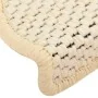 Alfombrilla autoadhesiva escalera sisal 15 uds crema 65x21x4 cm de vidaXL, Alfombrillas para escalones - Ref: Foro24-326881, ...