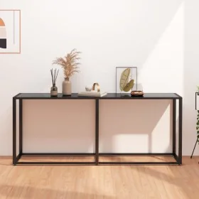 Mesa consola vidrio templado negro 180x35x75,5 cm de vidaXL, Mesas auxiliares - Ref: Foro24-331683, Precio: 93,68 €, Descuent...
