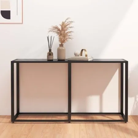 Mesa consola vidrio templado negro 140x35x75,5cm de vidaXL, Mesas auxiliares - Ref: Foro24-331675, Precio: 72,39 €, Descuento: %