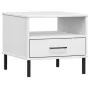 OSLO bedside table metal legs solid white pine wood by vidaXL, Side tables - Ref: Foro24-351032, Price: 46,62 €, Discount: %
