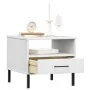 OSLO bedside table metal legs solid white pine wood by vidaXL, Side tables - Ref: Foro24-351032, Price: 46,62 €, Discount: %