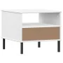OSLO bedside table metal legs solid white pine wood by vidaXL, Side tables - Ref: Foro24-351032, Price: 46,62 €, Discount: %