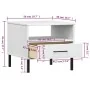 OSLO bedside table metal legs solid white pine wood by vidaXL, Side tables - Ref: Foro24-351032, Price: 46,62 €, Discount: %