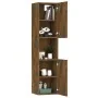 Armario de baño madera de ingeniería roble ahumado 30x30x130 cm de vidaXL, Muebles de baño - Ref: Foro24-815639, Precio: 53,1...