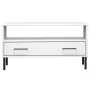 Mesa de centro patas metal OSLO madera maciza blanco 85x50x45cm de vidaXL, Mesas de centro - Ref: Foro24-351035, Precio: 64,4...