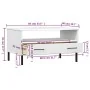 Mesa de centro patas metal OSLO madera maciza blanco 85x50x45cm de vidaXL, Mesas de centro - Ref: Foro24-351035, Precio: 64,4...