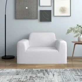 Funda elástica para sillón poliéster jersey blanca de vidaXL, Fundas - Ref: Foro24-332948, Precio: 25,48 €, Descuento: %