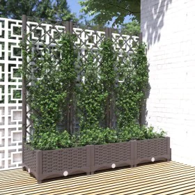 Jardinera con enrejado PP marrón 120x40x121,5 cm de vidaXL, Maceteros y jardineras - Ref: Foro24-318262, Precio: 102,45 €, De...