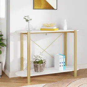 Weißes Sperrholz-Konsolentisch 110x38x75 cm von vidaXL, Seitentische - Ref: Foro24-345690, Preis: 93,55 €, Rabatt: %