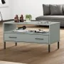 Mesa de centro patas metal OSLO madera maciza gris 85x50x45 cm de vidaXL, Mesas de centro - Ref: Foro24-351034, Precio: 64,38...