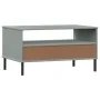 Mesa de centro patas metal OSLO madera maciza gris 85x50x45 cm de vidaXL, Mesas de centro - Ref: Foro24-351034, Precio: 64,38...