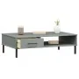 Mesa de centro con patas de metal OSLO madera maciza pino gris de vidaXL, Mesas de centro - Ref: Foro24-351037, Precio: 55,19...